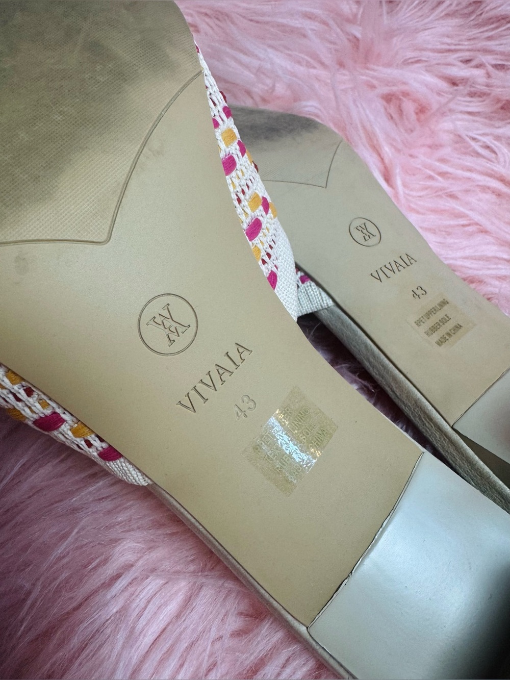 Vivaia Square Toe Block Heel Mule Sandals size 43 - Picture 5 of 5